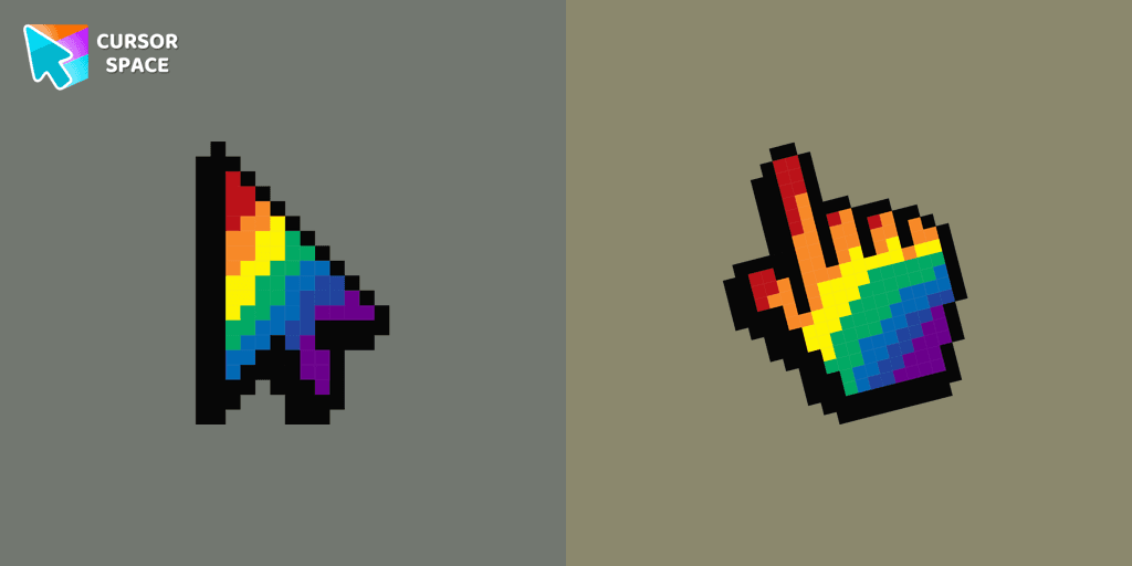 Rainbow Pixel cursor pack